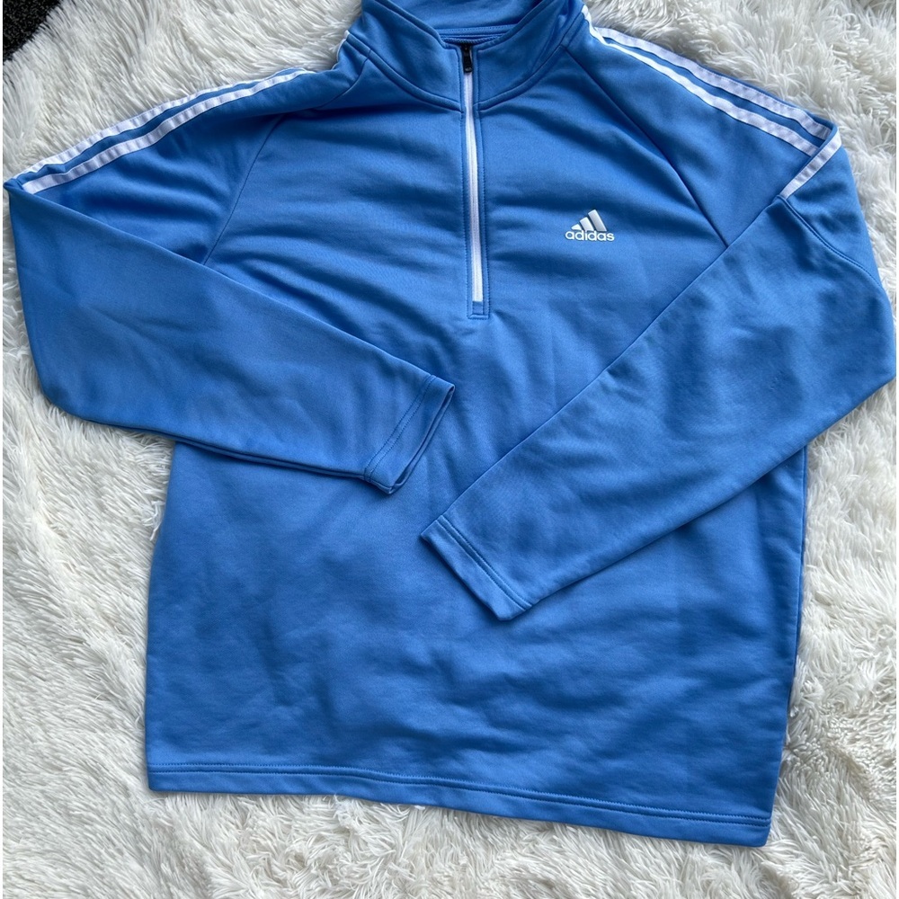Adidas Golf Men's blue Climastorm Hybrid Heathered 1/4 Zip Jacket size large